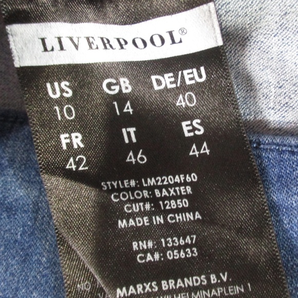 Liverpool Jeans Women's 10 Baxter Ankle Legging Pull On‎ Stretch High Rise Denim - Picture 8 of 9